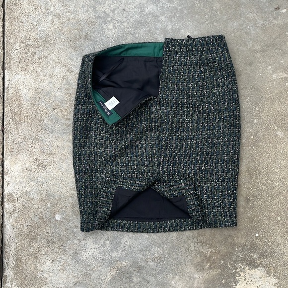 J. Crew Skirt J Crew The Pencil Skirt Wool Size 4 Green Pink Blue - Picture 8 of 9